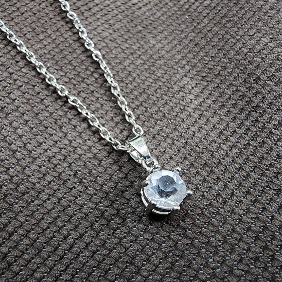 Amazon Hexagonal Zirconia Pendant Necklace - Picture 1 of 15